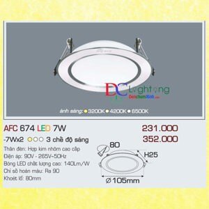 Đèn led âm trần Anfaco AFC-674 - 7W, 1CĐ