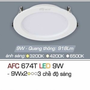 Đèn led âm trần Anfaco AFC-674T - 9W, 1CĐ