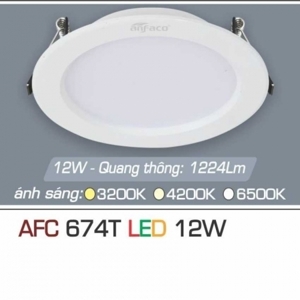 Đèn led âm trần Anfaco AFC-674T - 12W, 1CĐ