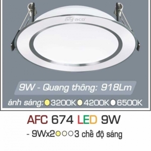 Đèn led âm trần Anfaco AFC-674 - 9W, 1CĐ