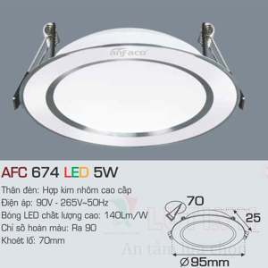 Đèn led âm trần Anfaco AFC-674 - 5W