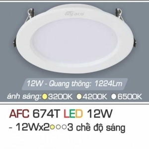 Đèn led âm trần Anfaco AFC-674T - 12W, 1CĐ