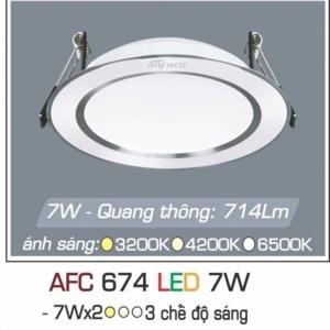 Đèn led âm trần Anfaco AFC-674 - 7W, 1CĐ