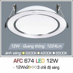 Đèn led âm trần Anfaco AFC-674 - 12W, 1CĐ