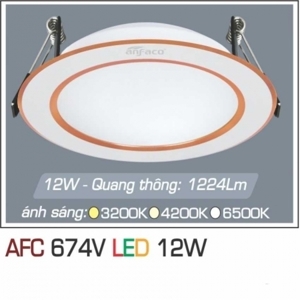 Đèn led âm trần Anfaco AFC-674V - 12W, 1CĐ