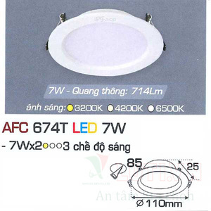 Đèn led âm trần Anfaco AFC-674T - 7W, 3CĐ