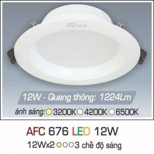 Đèn led âm trần Anfaco AFC-676 - 12W, 1CĐ