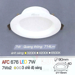 Đèn led âm trần Anfaco AFC-676- 7W, 1CĐ