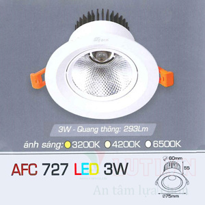 Đèn led âm trần Anfaco AFC-727-3W