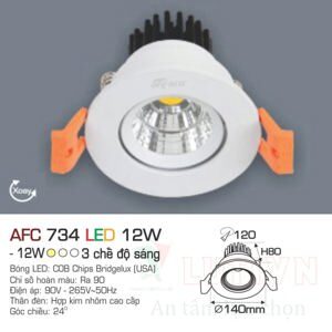 Đèn led âm trần Anfaco AFC-734 - 12W