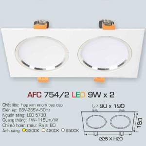 Đèn led âm trần Anfaco AFC-754/2 - 9Wx2, 3CĐ