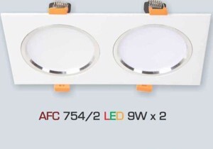 Đèn led âm trần Anfaco AFC-754/2 - 9Wx2, 1CĐ