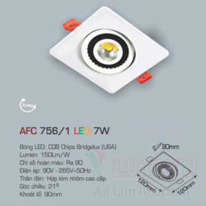 Đèn led âm trần Anfaco AFC-756/1 - 7W