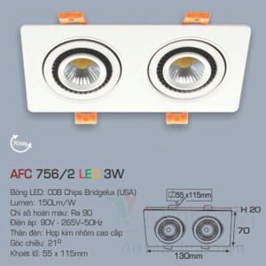 Đèn led âm trần Anfaco AFC-756/2 - 3W