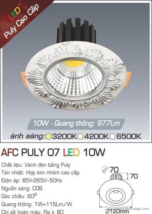 Đèn led âm trần Anfaco AFC-PULY-07 - 10W