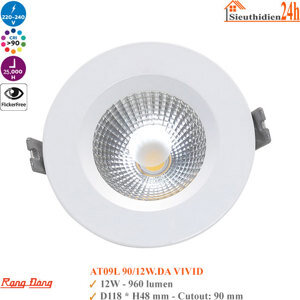 Đèn led âm trần downlight Vivid 12W D AT09L 90 12W.DA