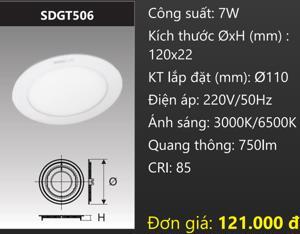 Đèn led âm trần Duhal 6W SDGT506