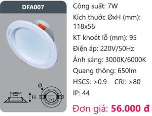 Đèn led âm trần Duhal DFA007 7W 650lm