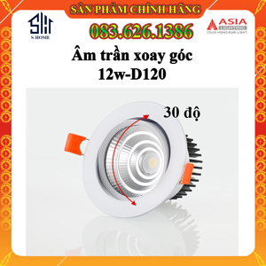 Đèn led âm trần mặt kính COB 12W Asia MKC12