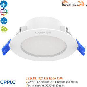 Đèn Led âm trần Opple R200-22W