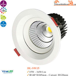 Đèn led âm trần VinaLED DL-SW15 - 15W