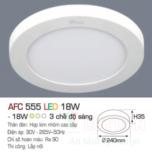 Đèn Led Anfaco AFC 555 - 18W, 3 chế độ sáng