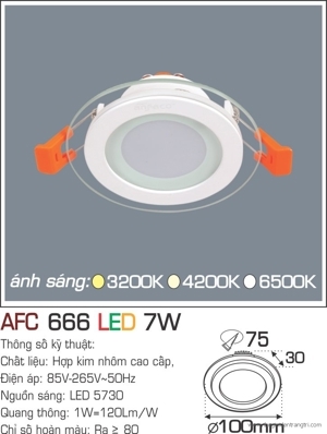 Đèn led Anfaco AFC 666 7W