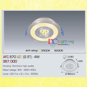 Đèn led Anfaco AFC670 - 4W