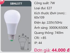 Đèn led Bulb Duhal 7W SBNL577