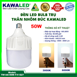 Đèn led bulb trụ thân nhôm Kawaled TN140-50W-T E27