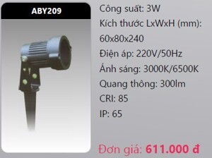 Đèn Led chiếu điểm sân vườn Duhal ABY209 - 3W