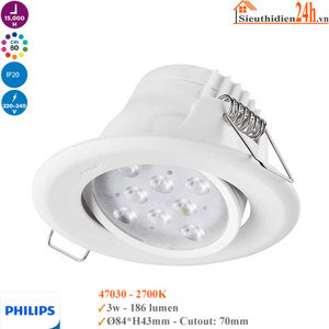 Đèn led chiếu điểm spotlight Philips 47030 3W