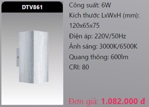 Đèn led chiếu vách 6w Duhal DTV861