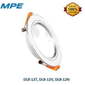 Đèn LED downlight 12W – Ø140mm âm trần viền bạc, ánh sáng trung tính MPE DLB-12N