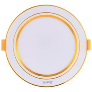 Đèn LED downlight 12W – Ø140mm âm trần viền vàng, ánh sáng trung tính MPE mã DLV-12N