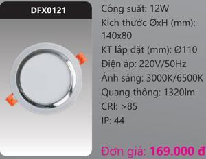 Đèn LED Downlight 12W Duhal DFX0121