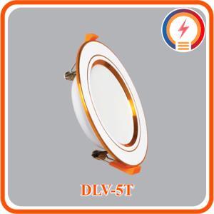 Đèn LED downlight 5W – Ø110mm âm trần viền vàng, ánh sáng trung tính, MPE, mã DLV-5N