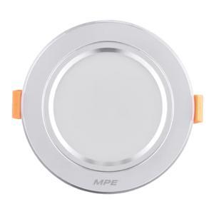 Đèn LED downlight 5W – Ø110mm âm trần viền bạc, ánh sáng trung tính, MPE, mã DLB-5N