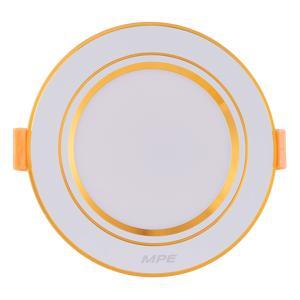 Đèn LED downlight 5W – Ø110mm âm trần viền vàng, ánh sáng trung tính, MPE, mã DLV-5N