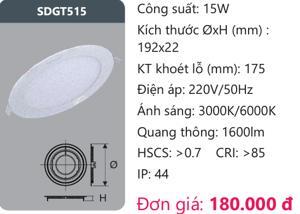 Đèn led downlight âm trần Duhal DG-T515 15W