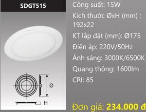 Đèn led downlight âm trần Duhal DG-T515 15W