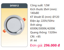 Đèn led downlight đổi màu 12W Duhal DFX012