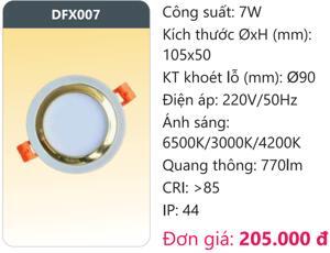 Đèn led downlight đổi màu 7W DFX007 Duhal