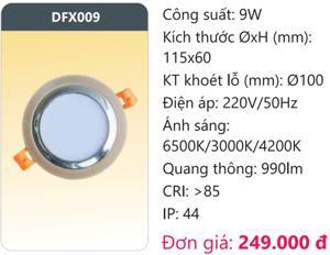 Đèn led downlight đổi màu 9w Duhal DFX009