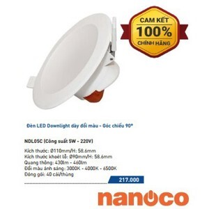 Đèn led Downlight đổi màu Nanoco NDL14C - 14W