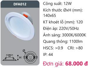 Đèn led Downlight tán quang 12W Duhal DFA012