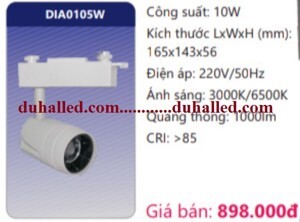 Đèn Led Duhal chiếu điểm thanh ray 10W DIA0105W