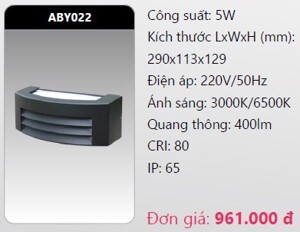 Đèn Led gắn vách ngoài trời ABY022 5W