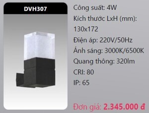 Đèn led gắn vách ngoài trời Duhal DVH307 - 4W