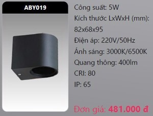 Đèn led gắn vách ngoài trời Duhal ABY019 - 5W